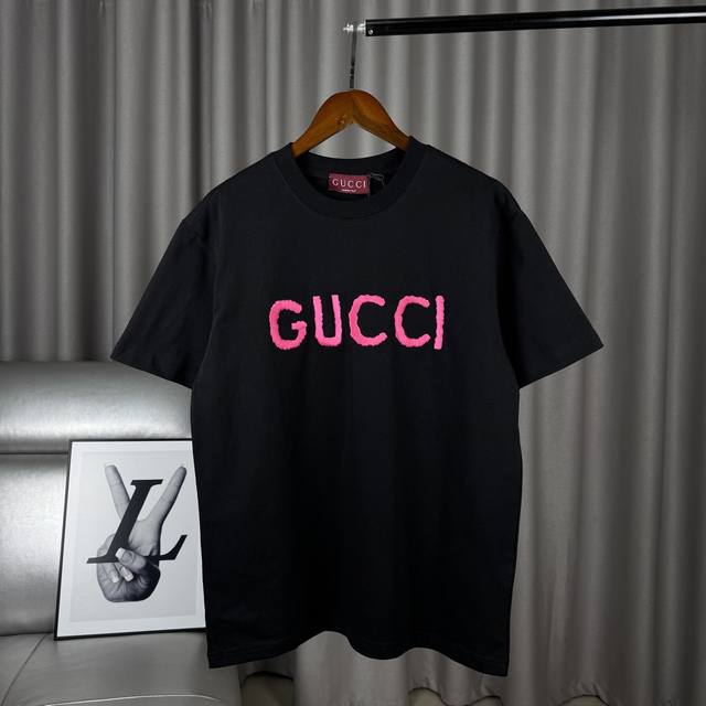 exclusive product Gucci classic 3D embossed three-dimensional embroidery pink le