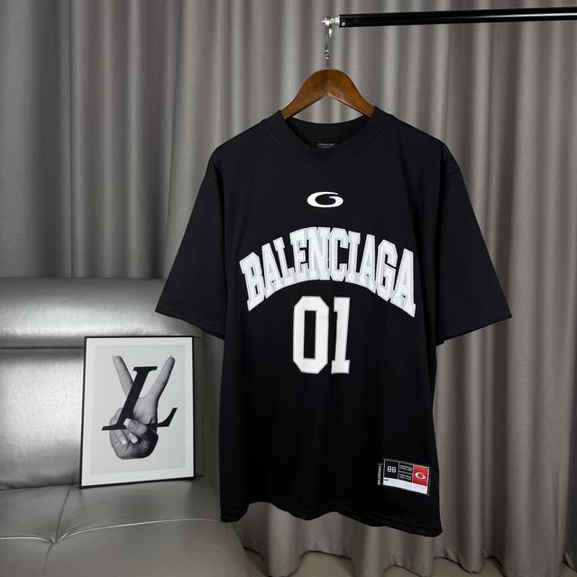 Classic black exclusive product Balenciaga Basketball series embroidered letter