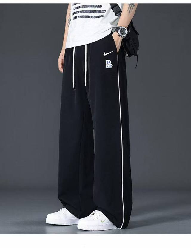 for Nike imported printed logo woven lining casual pants couple style Summer bre