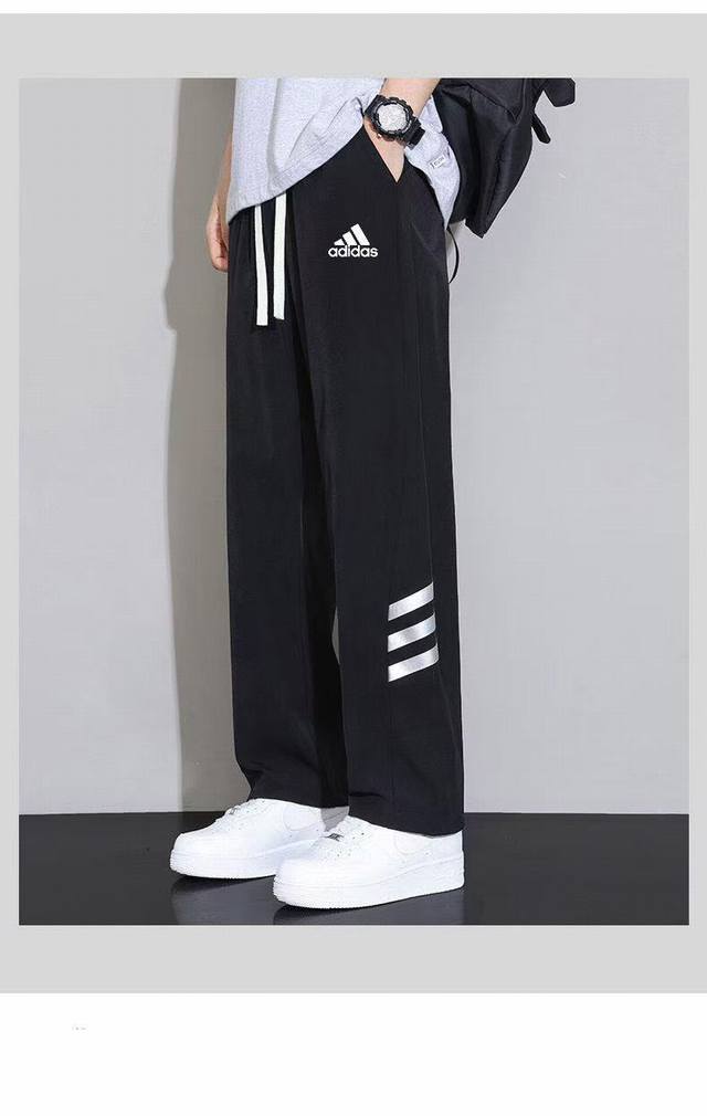 for Adidas Adidas Trefoil Summer American Thin Ice Silk Casual Classic Three-Bar
