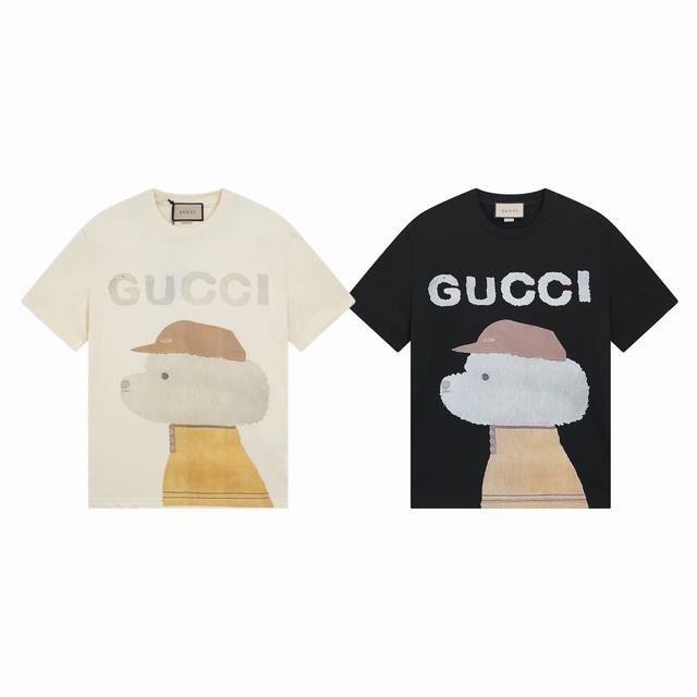 Gucci 25Ss cartoon side puppy print couple round neck short-sleeved T-shirt - to