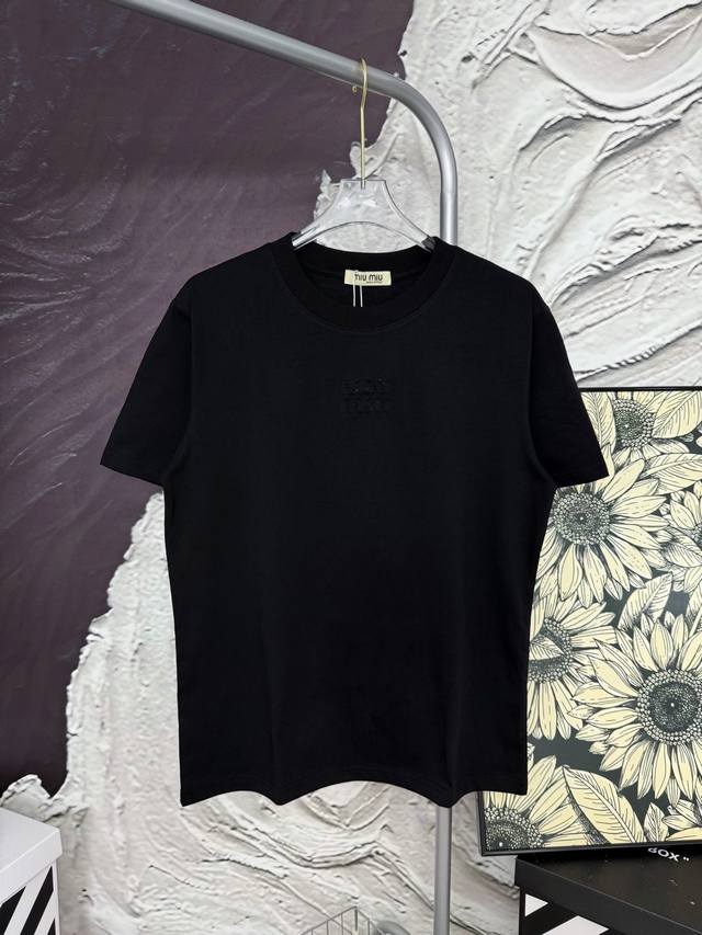 Style No. Aa20160 Miu Miu chest patch embroidered short sleeves Same style as Mi