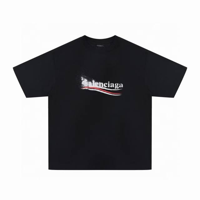 Balenciaga Ss24 fuzzy cola letter print round neck short-sleeved T-shirt Origina