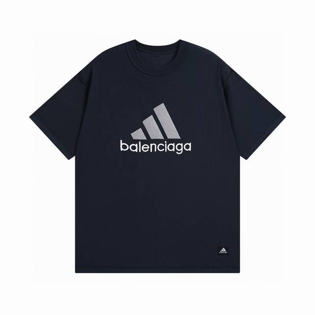 Balenciaga X Adidas Logo Printed Round Neck Short Sleeve T-shirt Loose Fit Unise