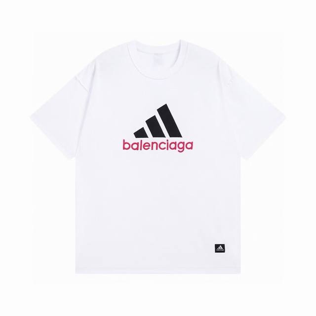 Balenciaga X Adidas Logo Printed Round Neck Short Sleeve T-shirt Loose Fit Unise