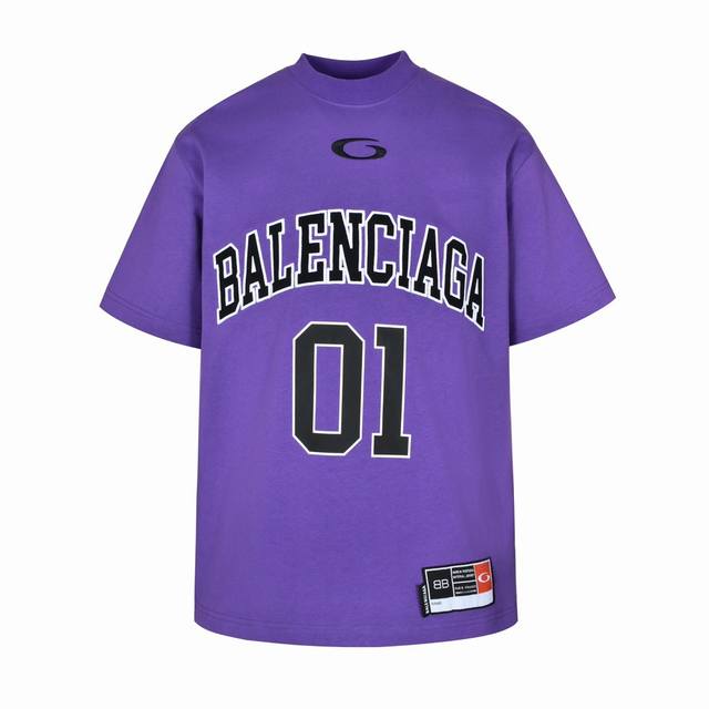 Balenciaga Balancega Ss25 Basketball series letter print round neck short sleeve
