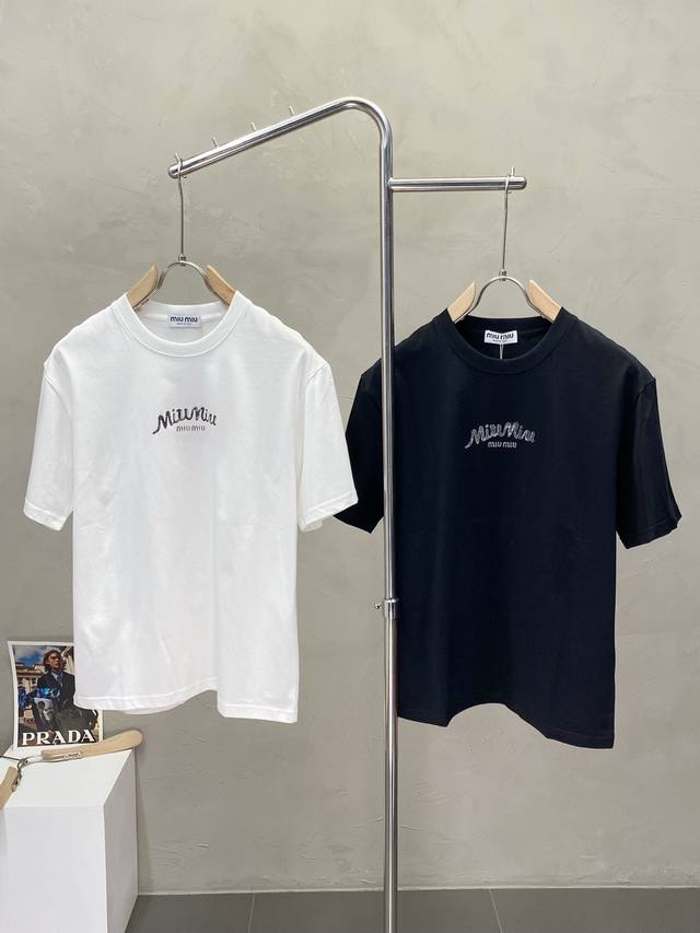 Miumiu exclusive supply of new original men's casual short-sleeved high-end cust