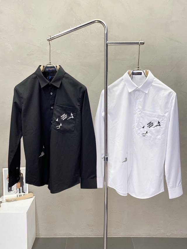 Louis Vuitton exclusive new men's casual long-sleeved shirt High-end customizati