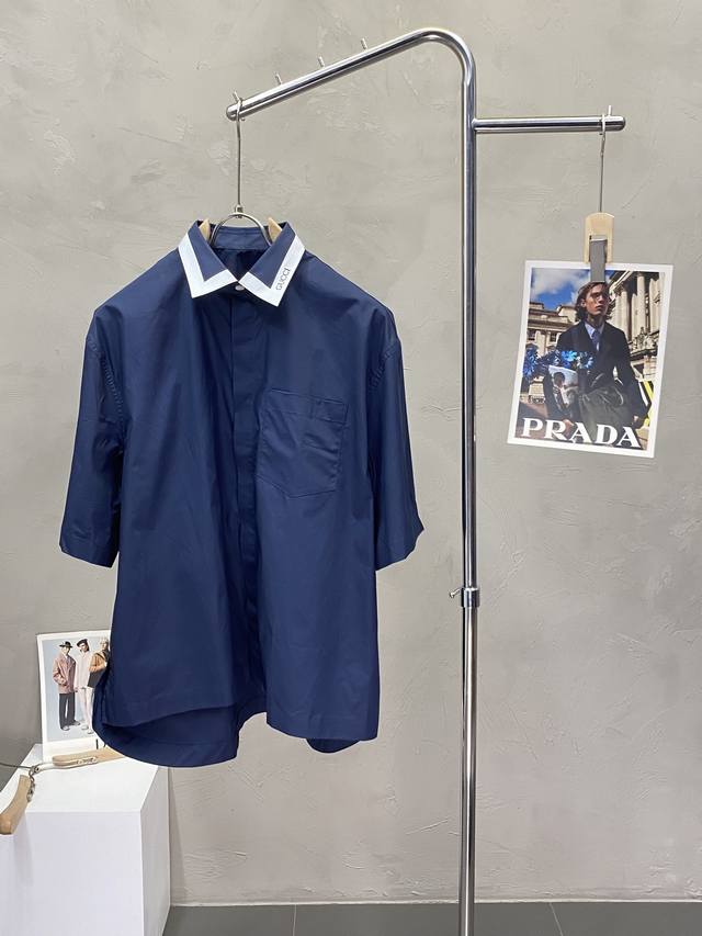Gucci exclusive new fashion casual short-sleeved shirt imported original fabric,