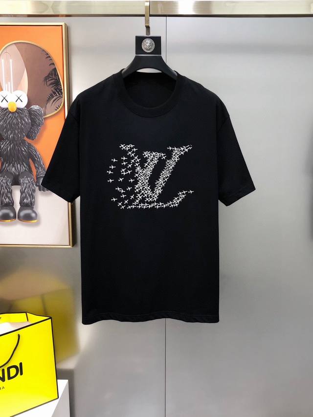 Lv Louis Vuitton 2025 spring and summer new original men's round neck short-slee