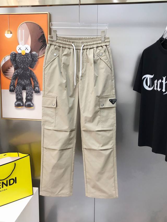 P*Ada Prada 2025 Spring and Summer new original men's casual pants overalls wide