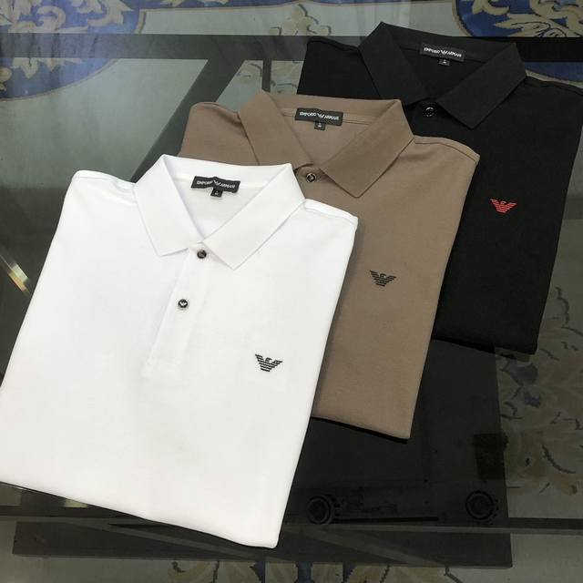 A*Mani Armani 2025 Spring and Summer new original men's lapel Polo shirt short-s