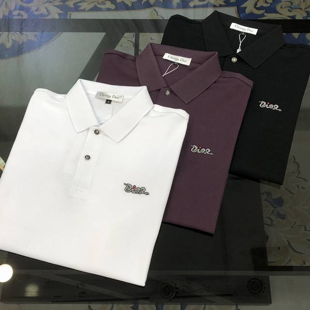 D*Or Dior 2025 Spring and Summer New Original Men's Lapel Polo Shirt Short Sleev
