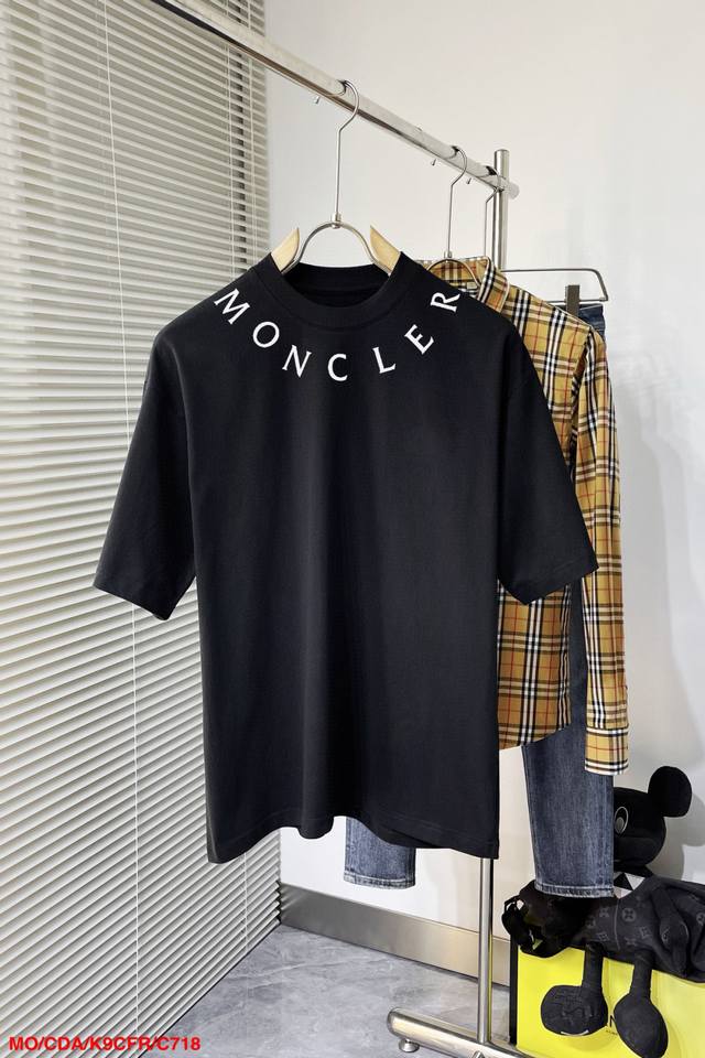 C718 Moncler new double-layer letter printing short-sleeved T-shirt letter patte