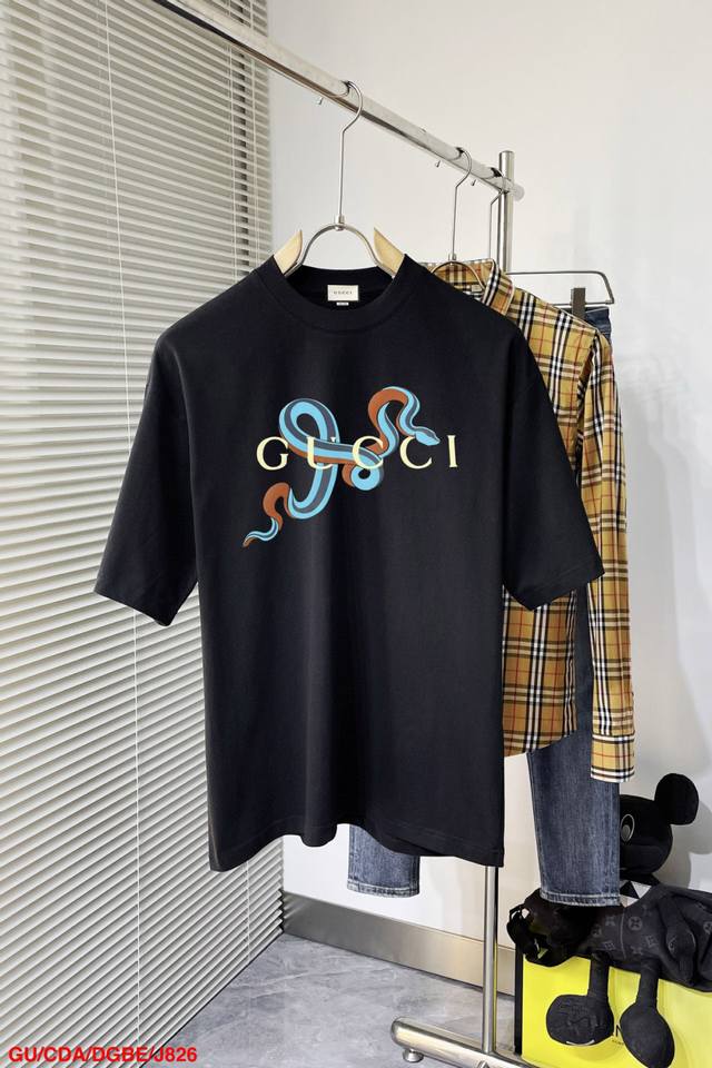 J826 Kuqi's new double-layer letter-printed short-sleeved T-shirt. The letter pa