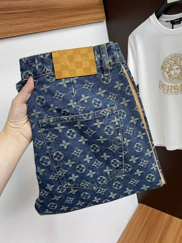 Lv Louis Vuitton 2025Ss early spring new original men's washed straight floral j