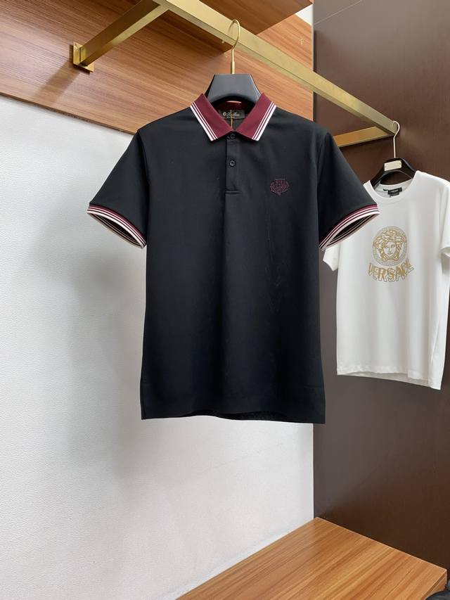 Lp Loyo Pia 2025 new men's lapel Polo shirt short sleeves imported pure cotton m
