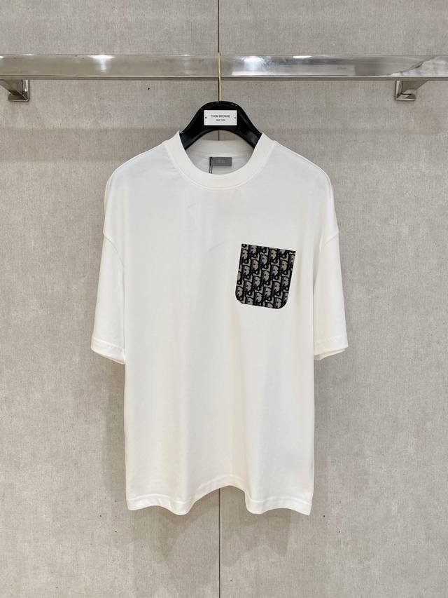 Dior Homme 2025Ss early spring new product letter print logo round neck short-sl