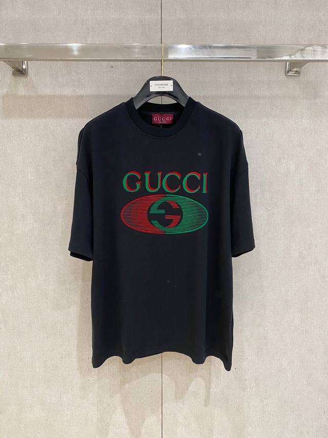 Gucci 2025 Spring and Summer Series Unisex Cotton Short-sleeved T-shirt Made of