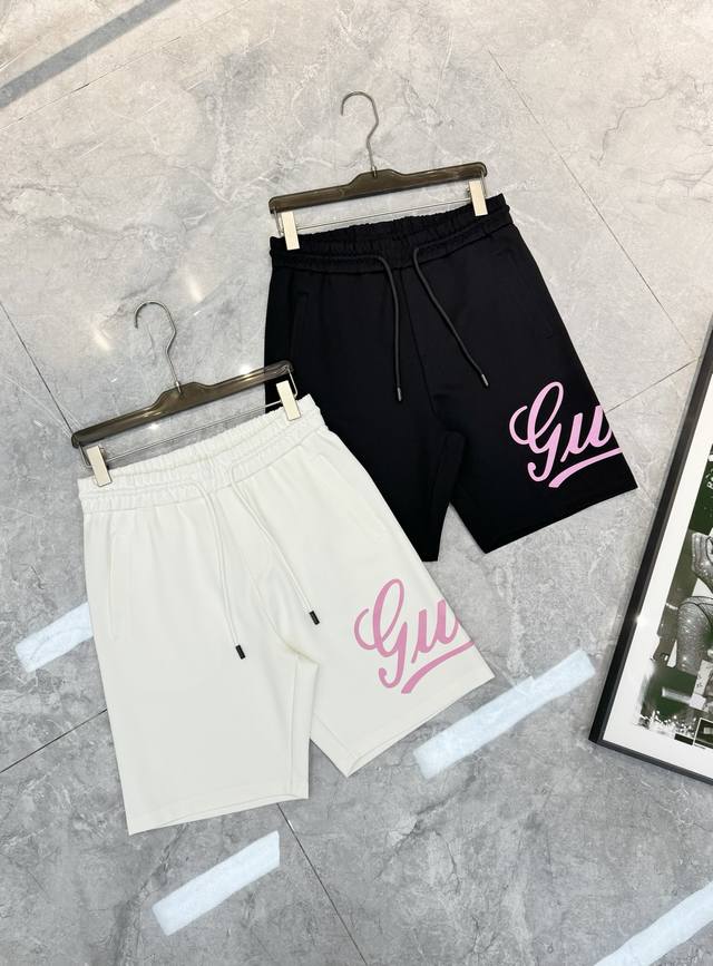 Gucc* Guqi 25S new summer shorts! Can be matched with suits. Classic new pink Gu