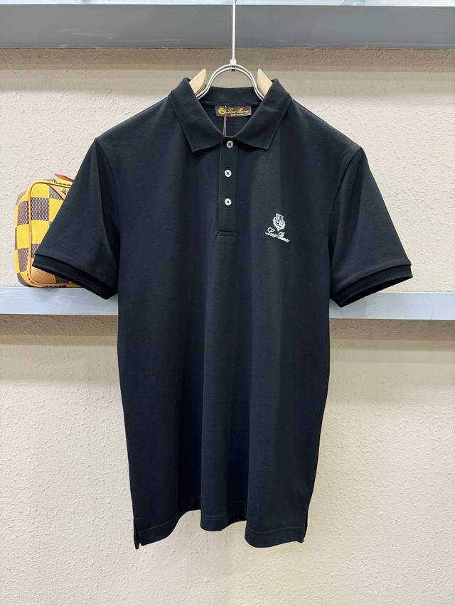 Loro Piana 2025 official spring and summer new men's lapel short-sleeved Polo sh