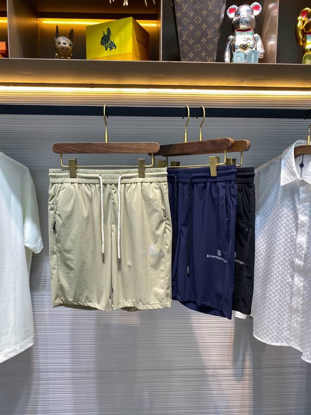 Ez25Ss new spring and summer lightweight cotton drawstring shorts, men's reflect