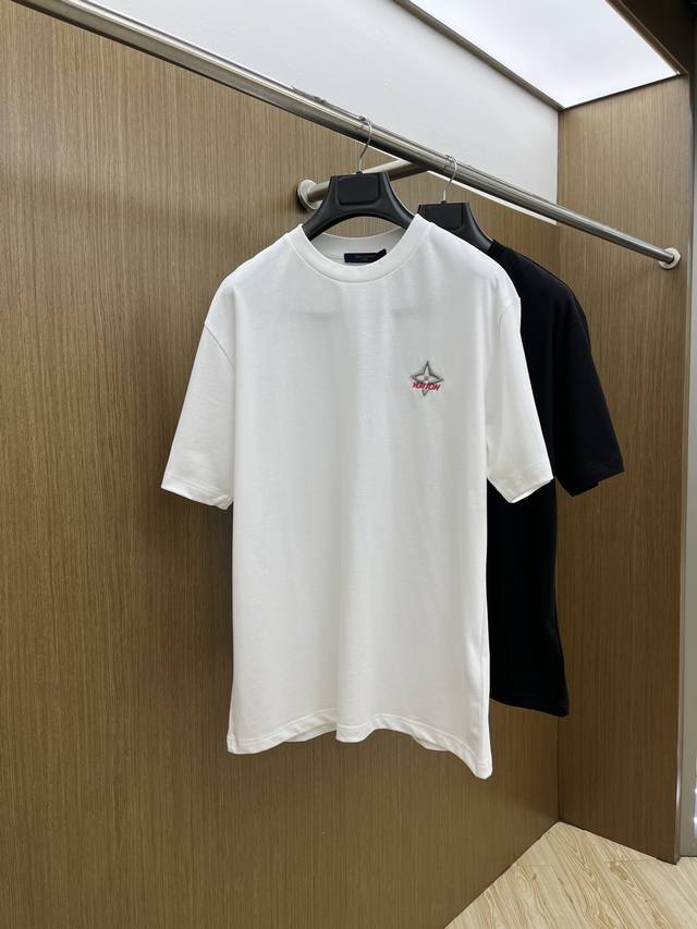 Louis Vuitton 2025 Spring/Summer new short-sleeved embroidered letter T-shirt fo