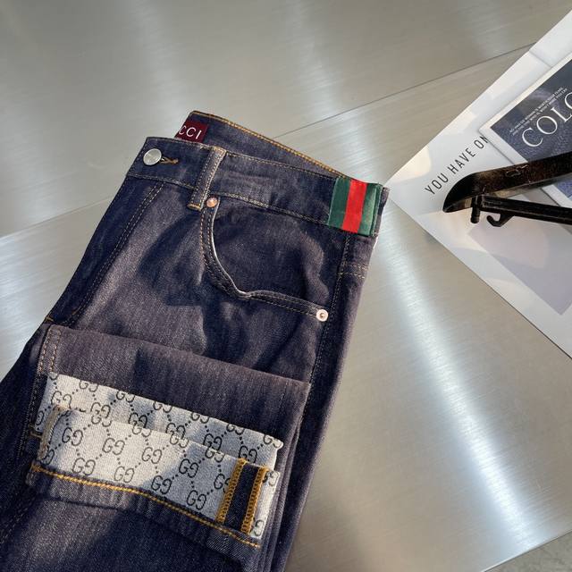 Gucc 2025 Spring and Summer new men's jeans! Trade-level OEM products, extremely
