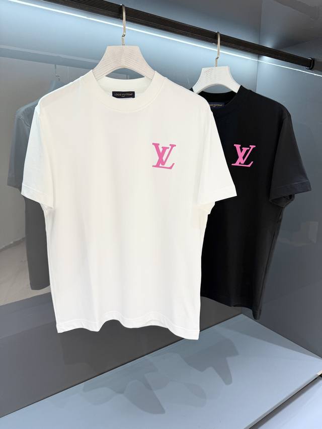 New high-end embroidery print 2025Ss spring and summer donkey men's round neck p