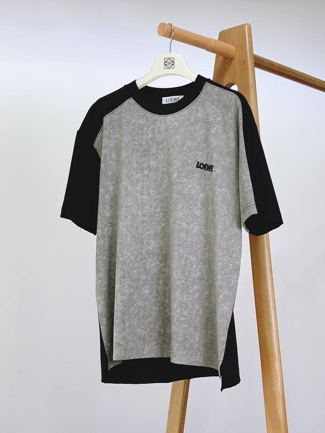 Loewe 2025Ss Spring/Summer new product contrast color stitching T-shirt. Made of