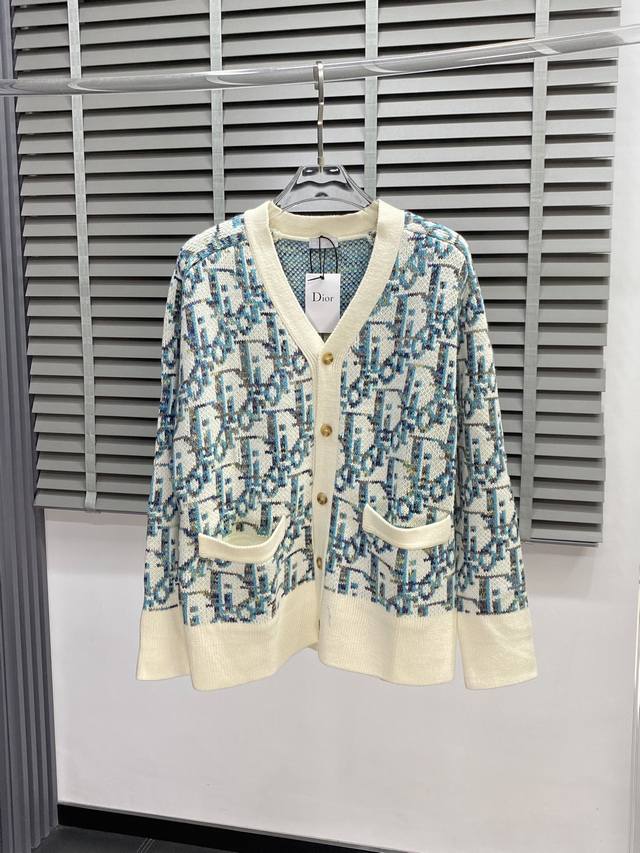 Dior exclusive new original men's casual autumn and winter sweater cardigan high