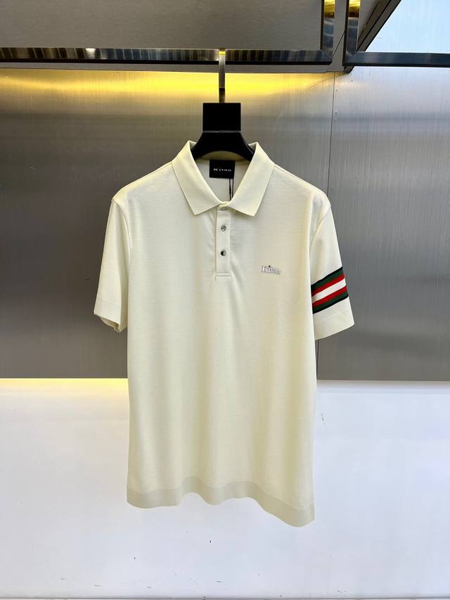 Kiton 2025 Spring and Summer new men's lapel pullover short-sleeved sweater slim