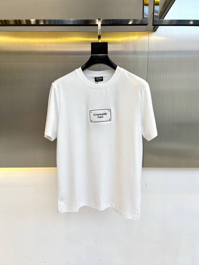 Ermenegildo Zegna, 2025 Spring/Summer Men's New Round Neck Short Sleeve T-shirt.