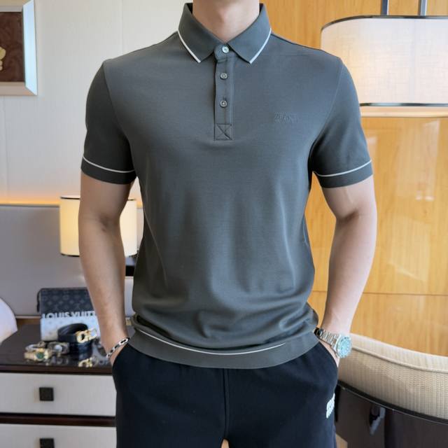 Genia 2025Ss Spring and Summer New Polo Neck Short Sleeve Series. Selected high-