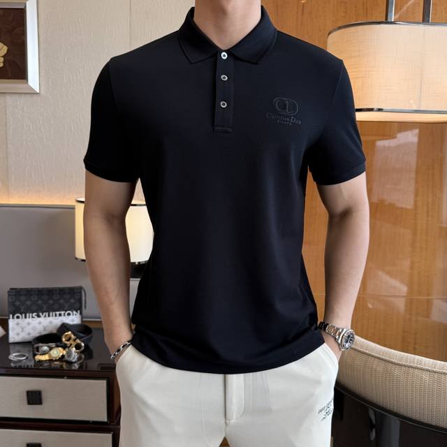 Dior 2025Ss Spring and Summer New Polo Neck Short Sleeve Series. Selected high-q