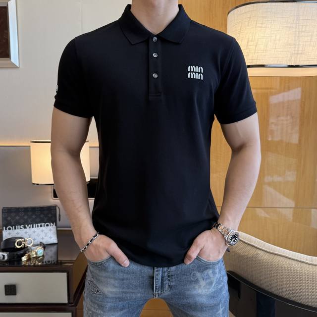 Miu Miu 2025Ss Spring and Summer New Polo Neck Short Sleeve Series. Selected hig