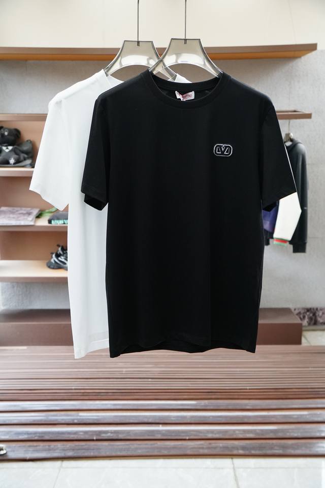 Valentino-2025 Spring and Summer Series New Product Men's Round Neck Short Sleev