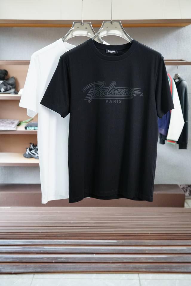 Balmain-2025 Spring and Summer Series New Product Men's Round Neck Short Sleeve