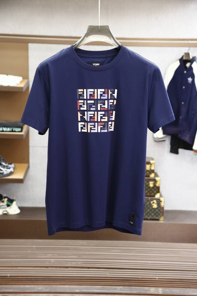 Fendi-Fe&Ndi 25 Spring/Summer new colorblock Ff digital print logo short-sleeved