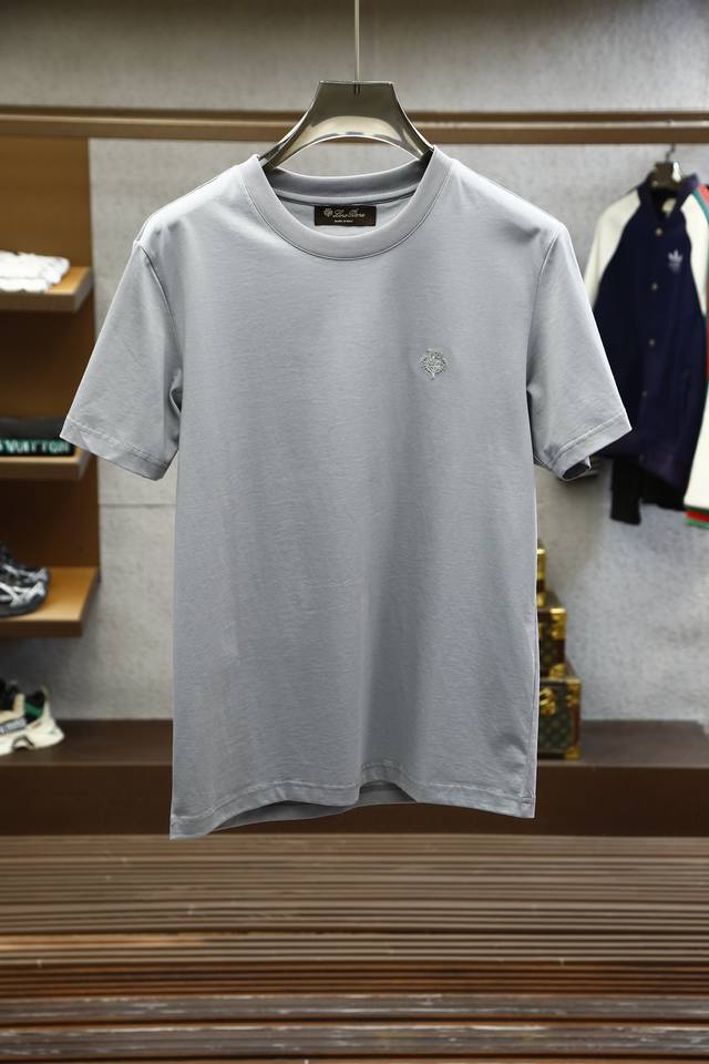 Lp-New Lp round neck T-shirt. Loro*Piana2025S new spring and summer product! Exc