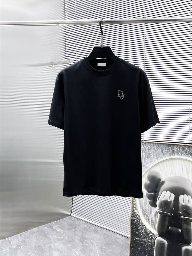 Dior 2025 new round neck short sleeve T-shirt, high-end version! Custom-made fab