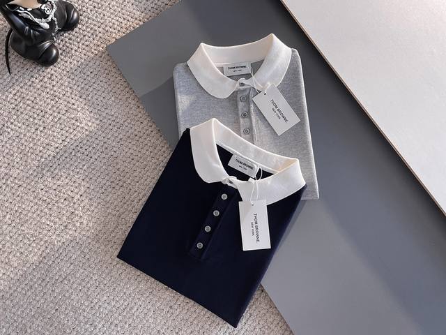 Tb 2025 New short-sleeved Polo, handsome and fashionable, top-positioned top-wov