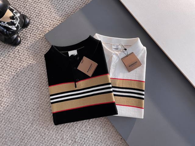Burberry 2025 new short-sleeved Polo, handsome and fashionable, top-positioned t