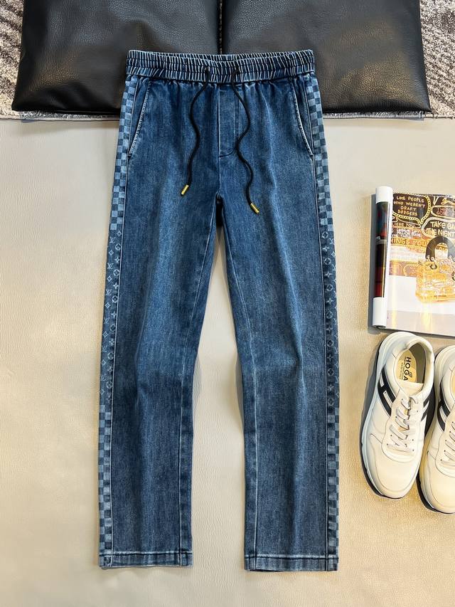 Lv#25 original men's casual denim jeans, Hong Kong foreign channel goods, high-e
