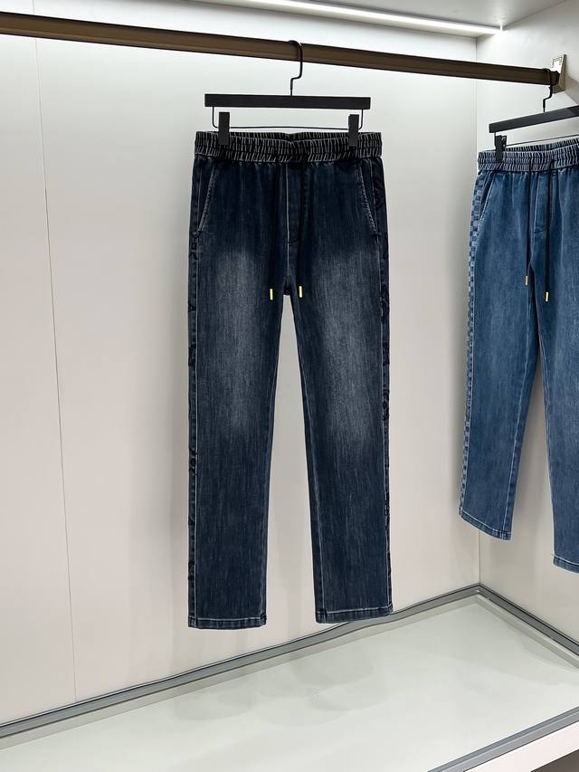 Lv# Original men's fashion casual denim jeans, Hong Kong foreign channel goods,