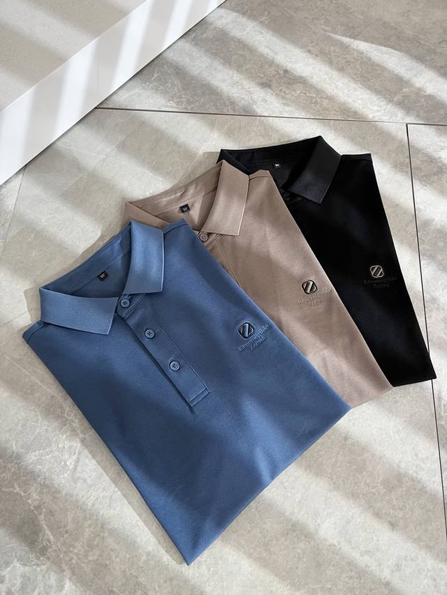 Ermenegildo Zeg*A 2025 Spring and Summer New Men's Casual Polo Short Sleeve, For
