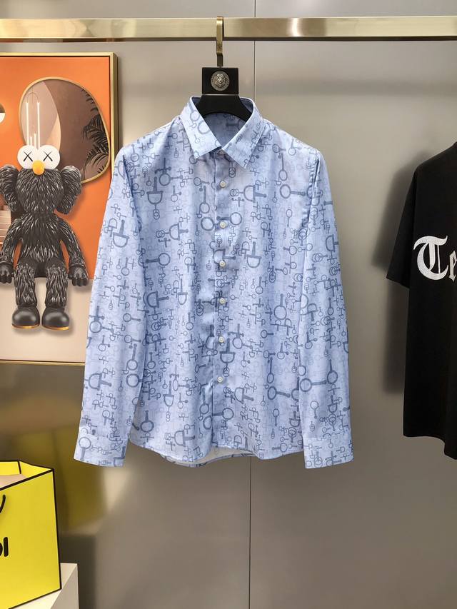 H*Rmes Hermes 2025 early spring new men's original casual long-sleeved shirt off