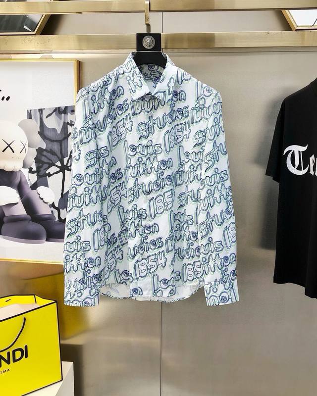 Lv Louis Vuitton new men's original casual long-sleeved shirt official website s