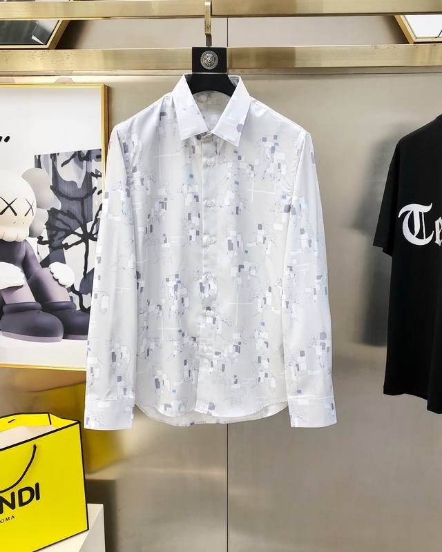 H*Rmes Hermes new men's original casual long-sleeved shirt is sold simultaneousl