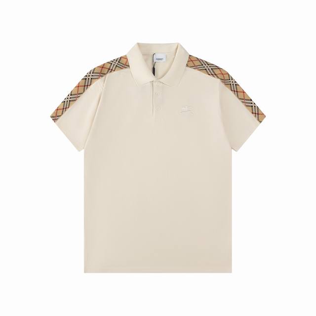 Bbr Burberry 25Ss new classic Burberry check shoulder strap Polo 230g double yar